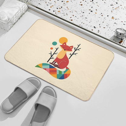 Rainbow Fox Bath Mat