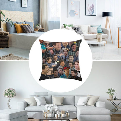 Jake Peralta Collage Linen Throw Pillow Cover
