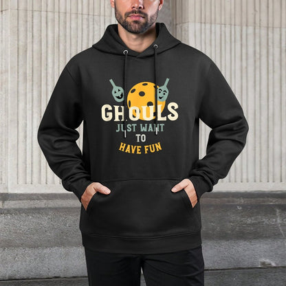 Funny Halloween Pickleball Pun for Pickleball Player Kangaroo Pocket Hoodie