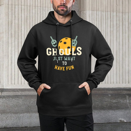 Funny Halloween Pickleball Pun for Pickleball Player Kangaroo Pocket Hoodie