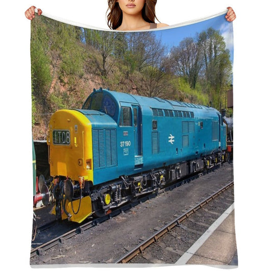 Class 37 at Bewdley Throw Blanket