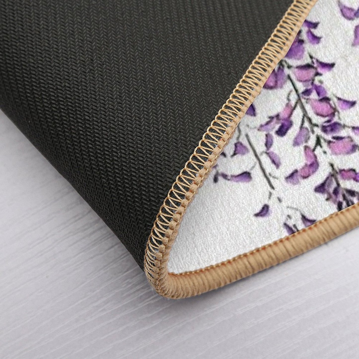 Hand Painted Purple Wisteria  in Bloom Bath Mat
