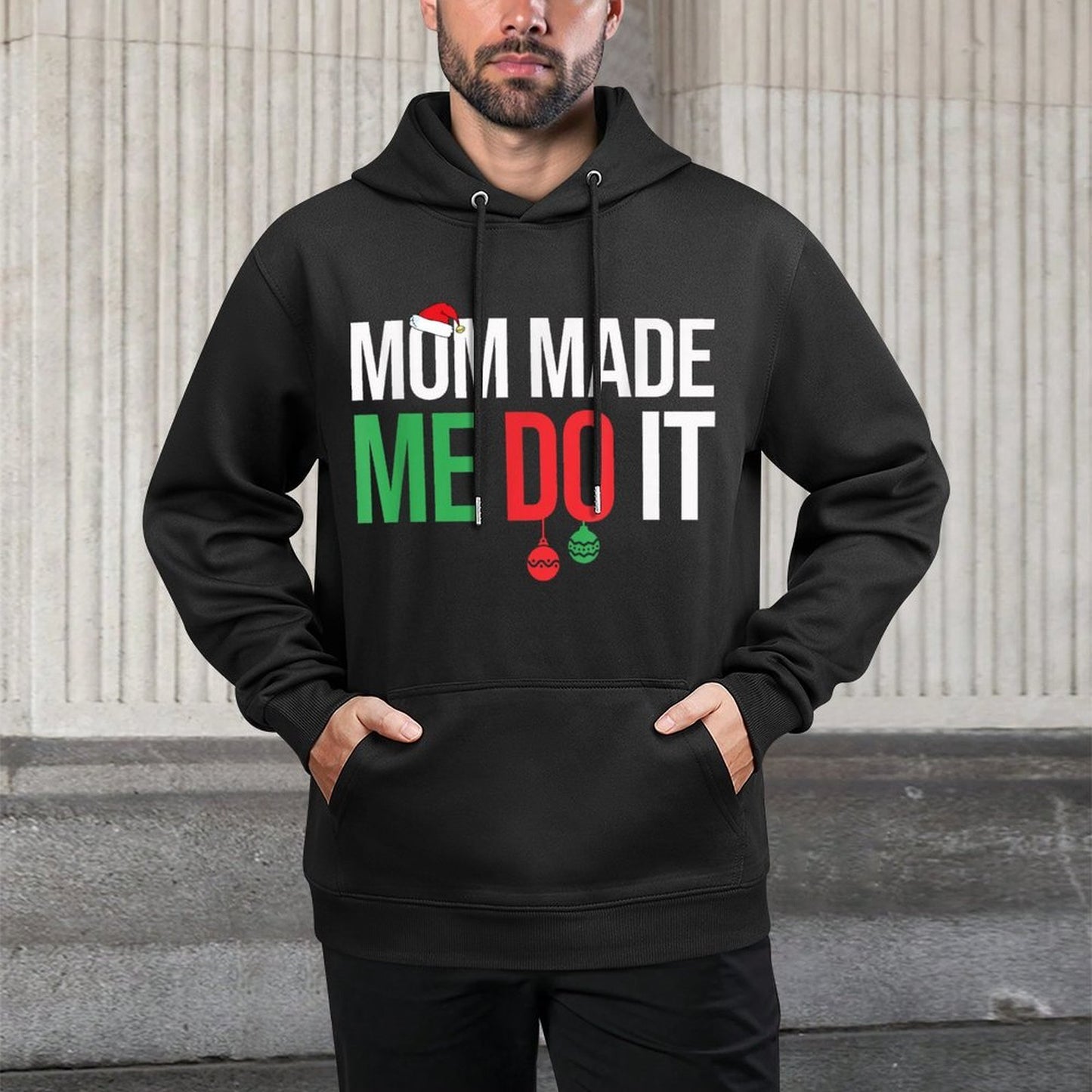 Family Christmas Pajamas Matching Mom Made Me Do It Shape Retention Hoodie