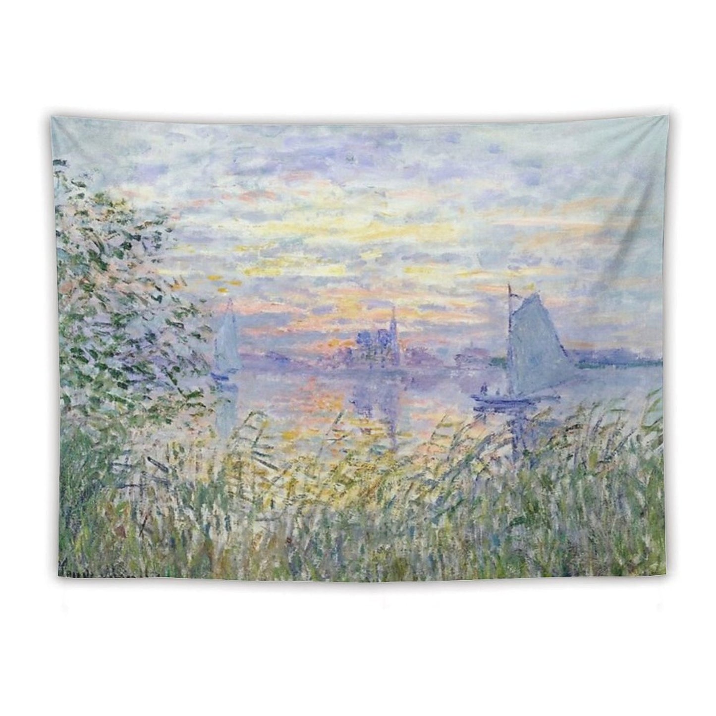 Claude Monet  Soleil Couchant Sur La Seine À Lavacourt - Sunset on The Seine Tapestry