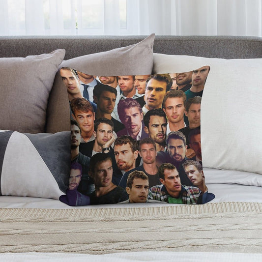 Theo James Photo Collage Soft Ultra-Soft Texture Throw Pillow