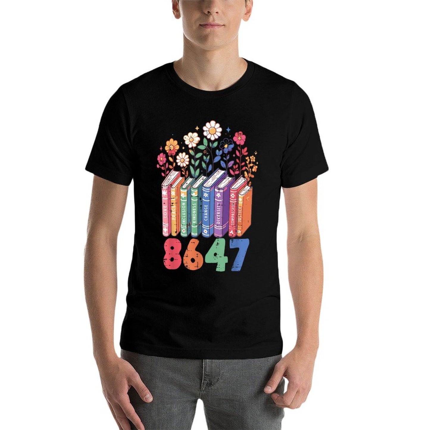 Resist 8647 Books Love Peace Protest Anti Women Girls  Eco-friendly Material T-Shirt