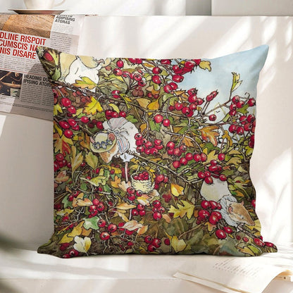 The Blackthorn Bush Linen Throw Pillow Cover