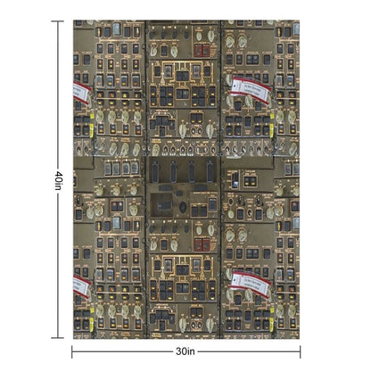 Boeing 747 Overhead Panel Cockpit Throw Blanket