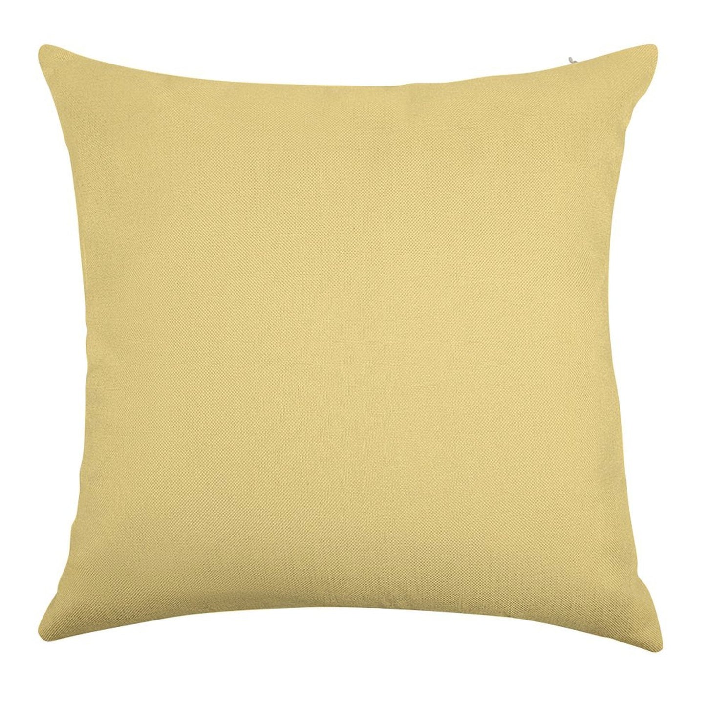 Pale Yellow Solid Colour Linen Throw Pillow Cover
