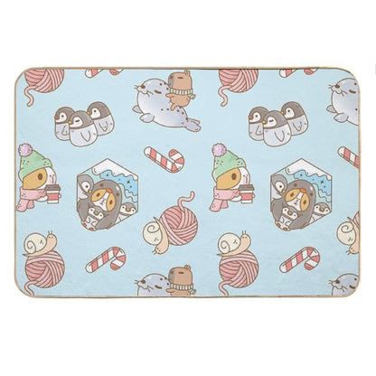 Bubu The Guinea Pig, South Pole Holiday Bath Mat