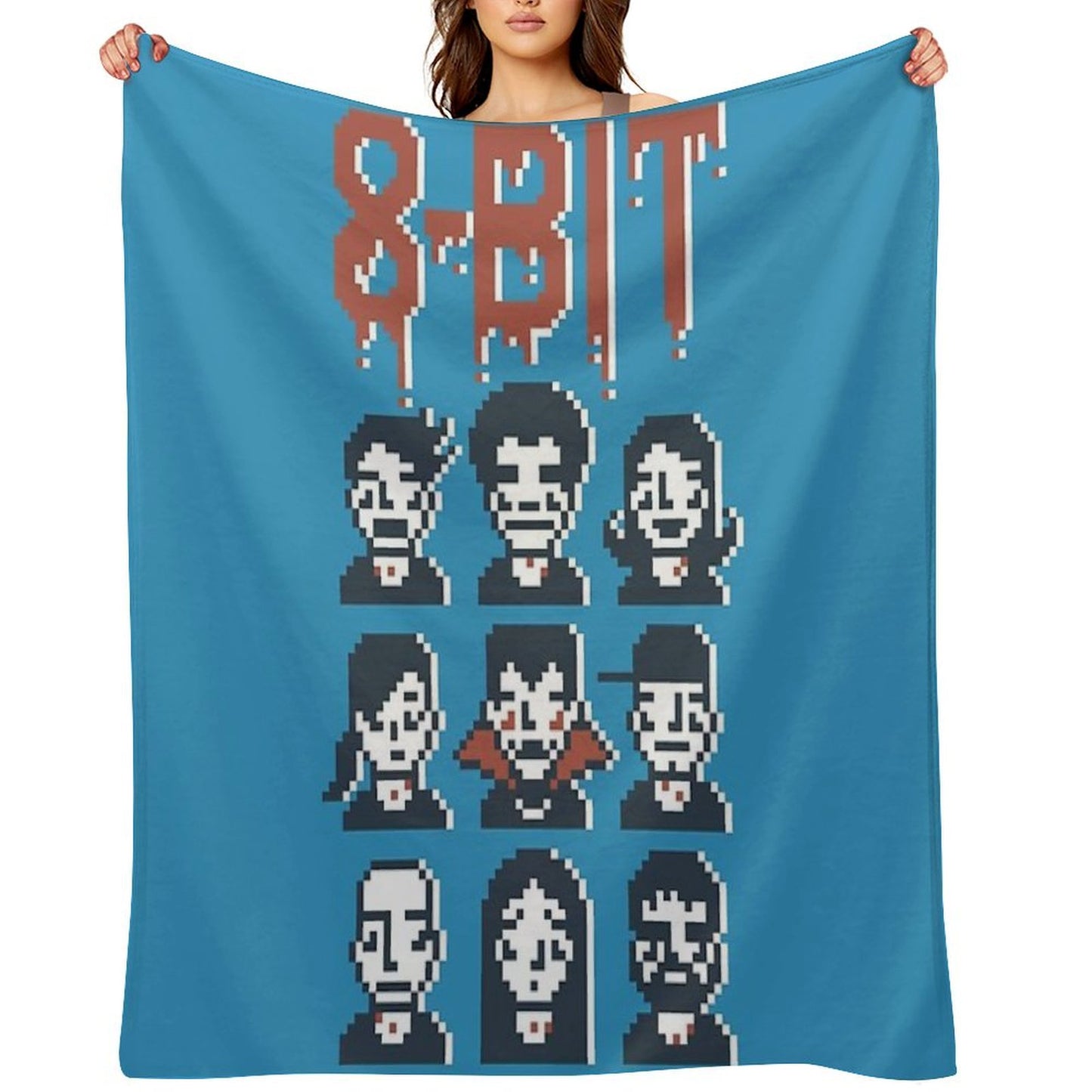 8-Bit By A Vampire Throw Blanket