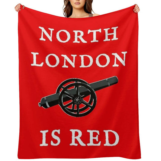 North London Is Red (White Text) Throw Blanket