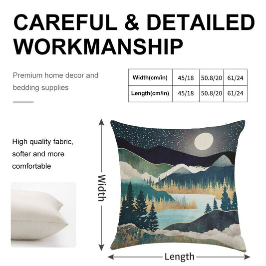 Star Lake Linen Throw Pillow Cover