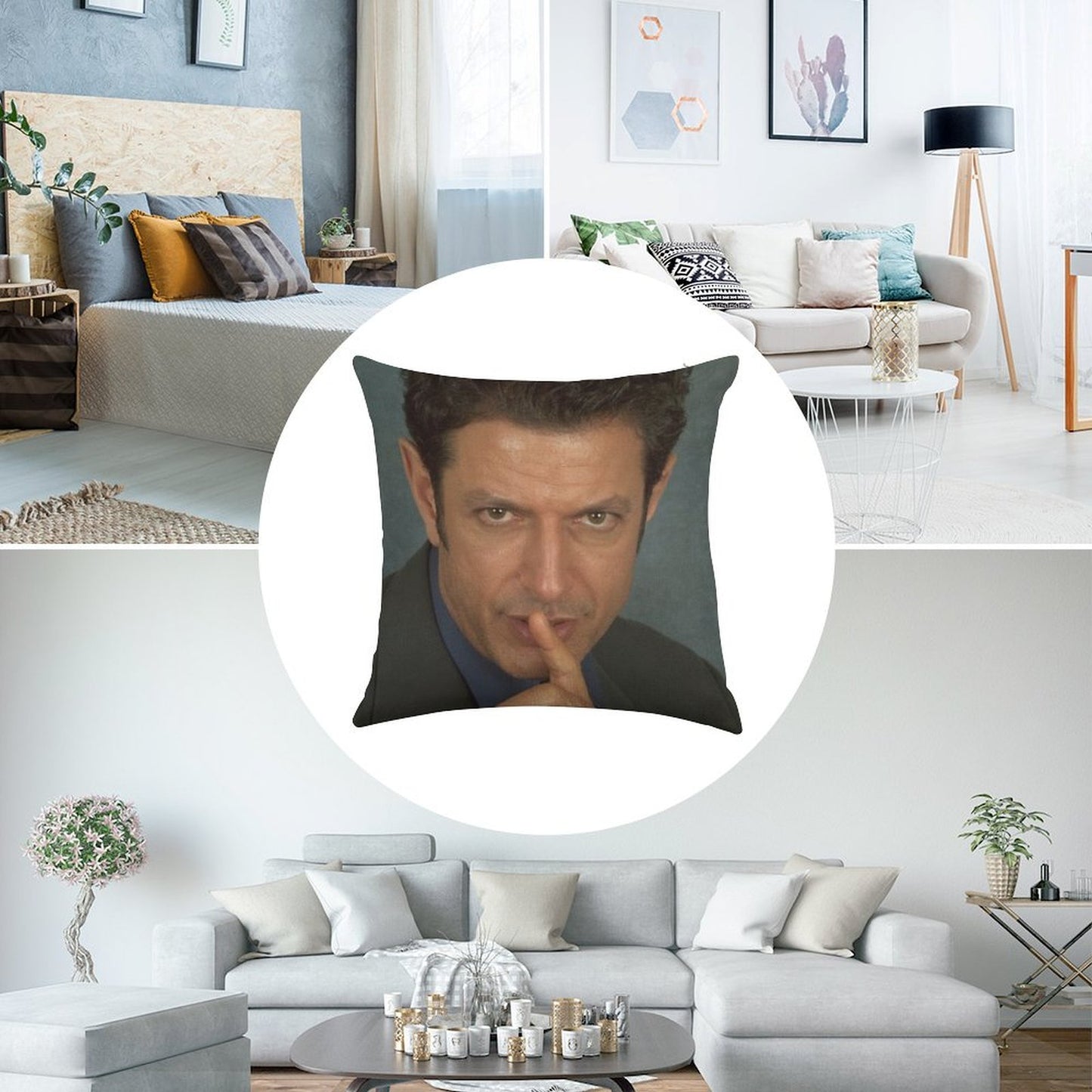 Jeff Goldblum Linen Throw Pillow Cover