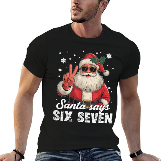 Funny Santa Says Six Seven Christmas 67 Meme Xmas Boys Girls  Graphic-printed T-Shirt