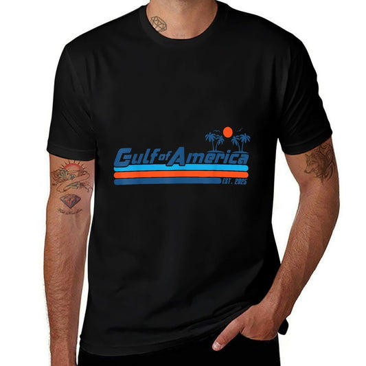 Gulf of USA America Est 2025 Retro Vintage Beach Mens Women  High-quality Stitching T-Shirt
