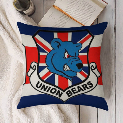 Union Bears Linen Throw Pillow Cover