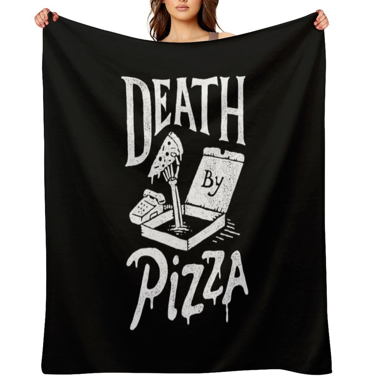 Death By Pizza Throw Blanket