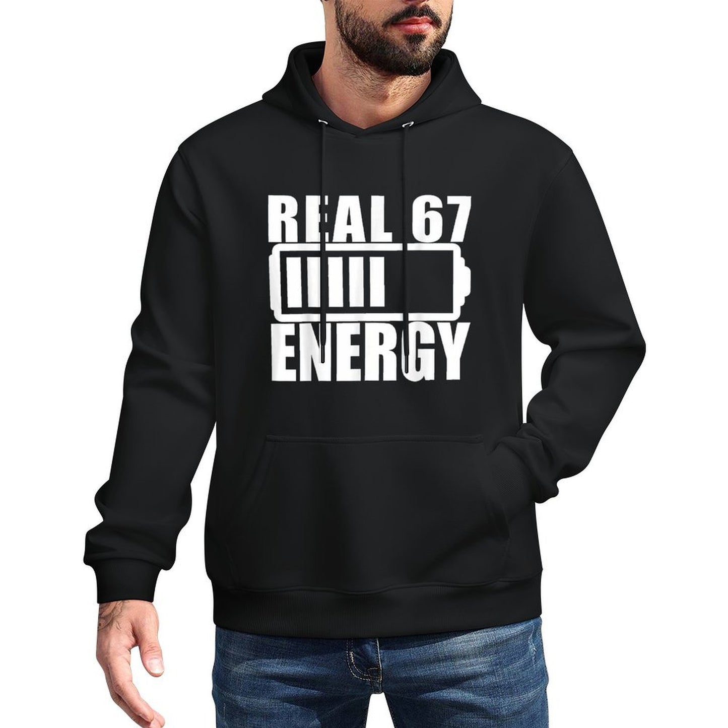 Real 67 Energy Funny Aura Energy at 67 Six Seven Meme Boys Machine Washable Hoodie