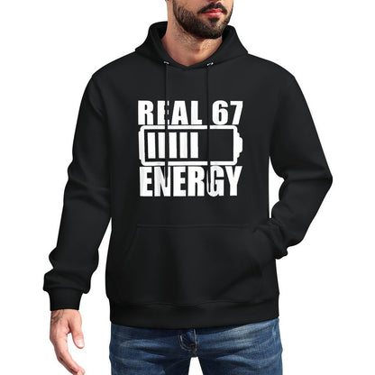 Real 67 Energy Funny Aura Energy at 67 Six Seven Meme Boys Machine Washable Hoodie