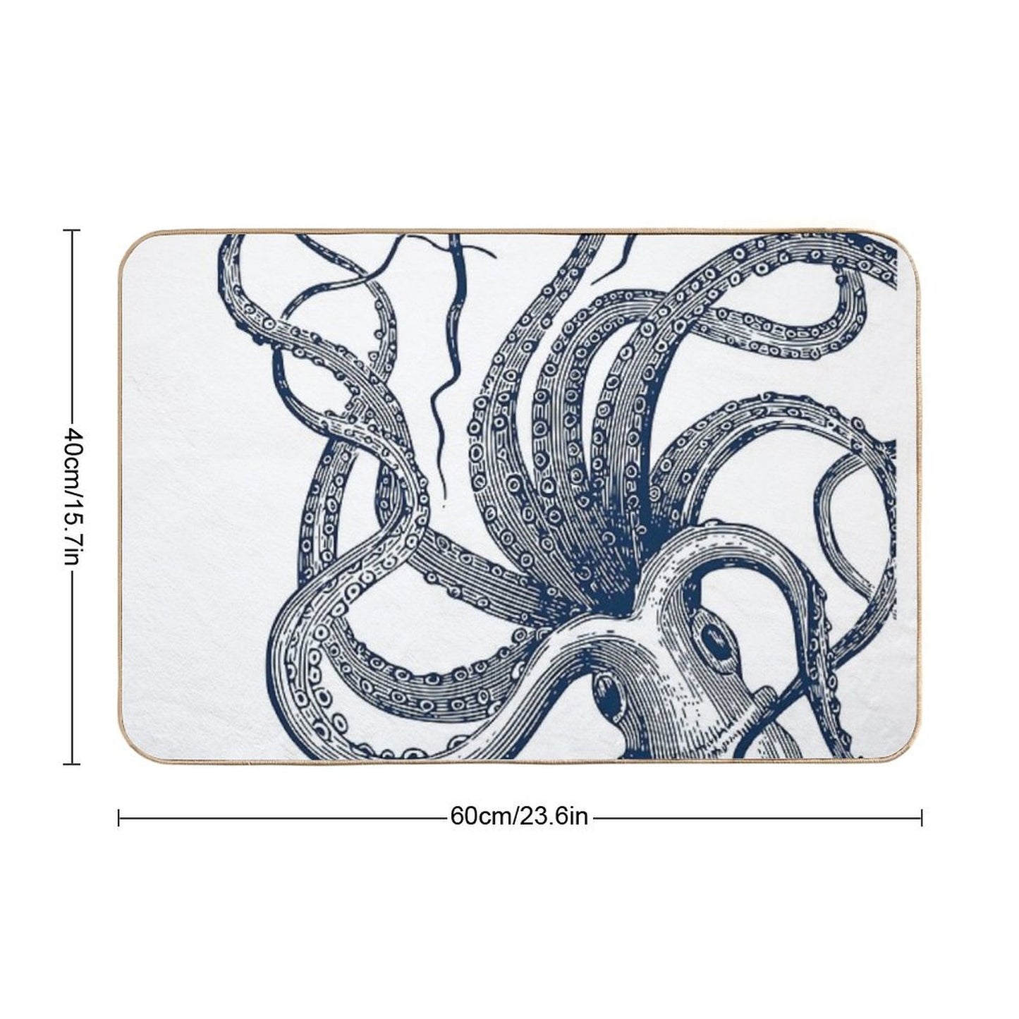 Navy Octopus Bath Mat