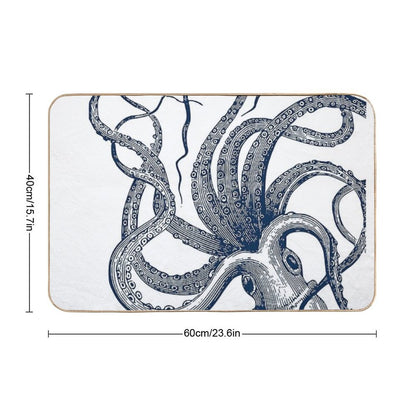 Navy Octopus Bath Mat