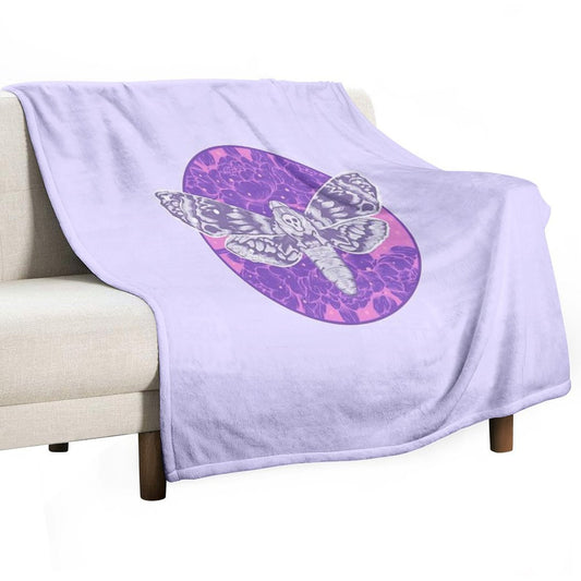 Death Moth Throw Blanket
