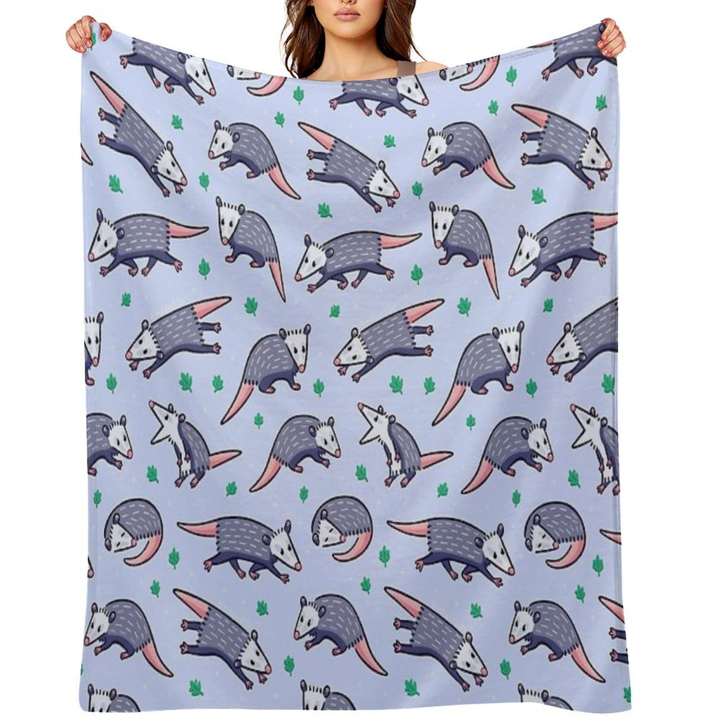 Opossum Pattern 2 Throw Blanket
