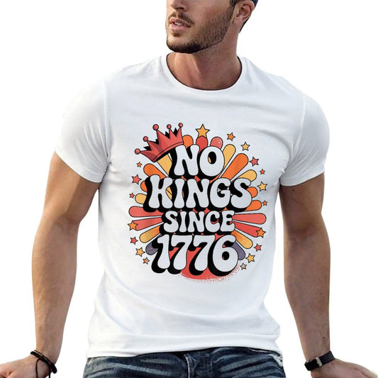 No KINGS in America Since 1776 Spirit Patriotic Men USA  Eco-friendly Material T-Shirt