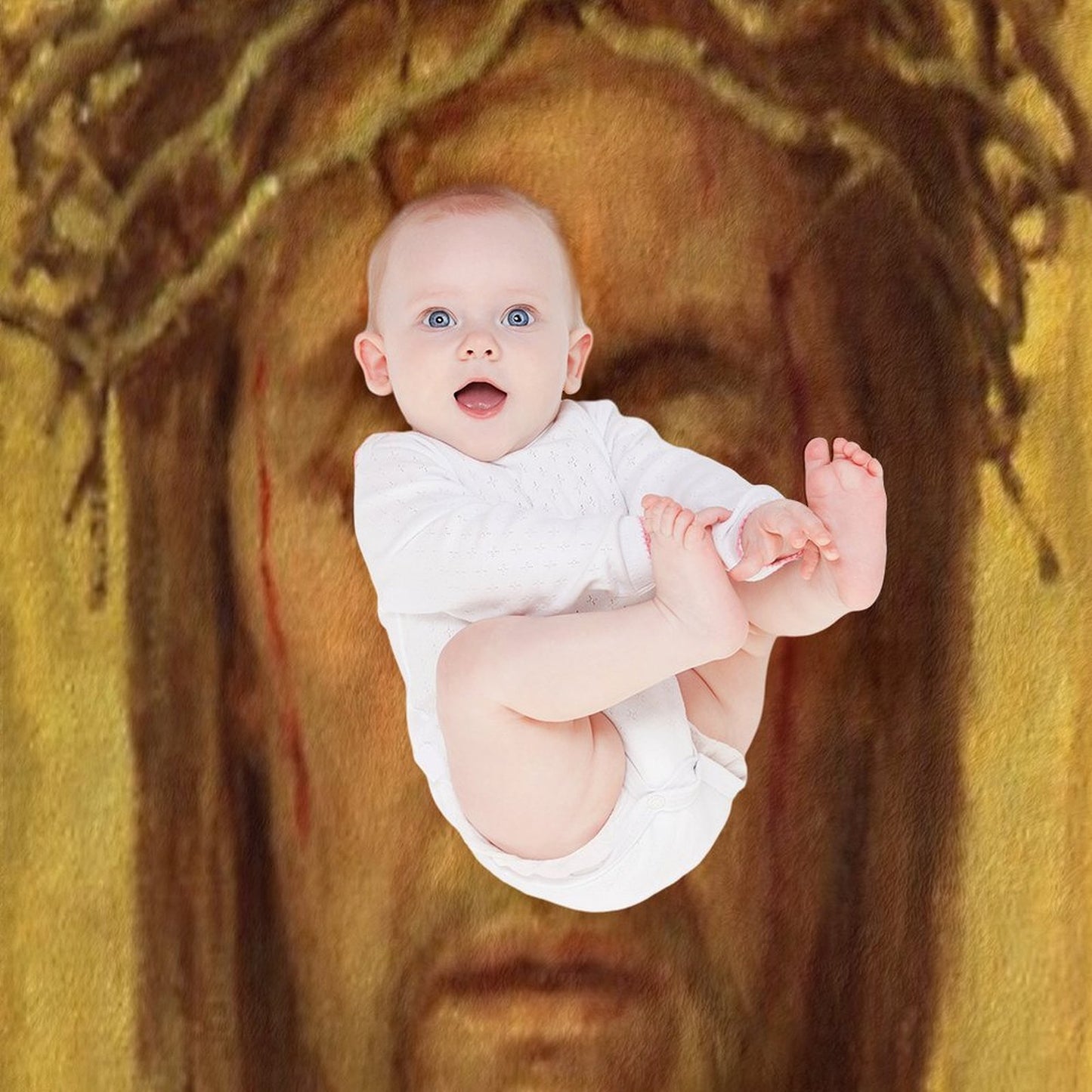 Veronica's  Veil, Jesus Face, Shroud Throw Blanket