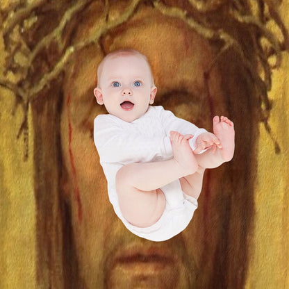 Veronica's  Veil, Jesus Face, Shroud Throw Blanket
