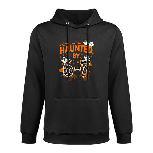 Haunted by 67 Funny Six Seven Meme Spooky Ghost Halloween Shape Retention Hoodie