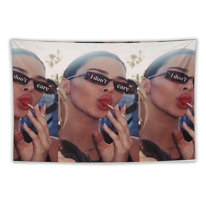 Vogue I Dont Care Lollipop Aesthetic Tapestry