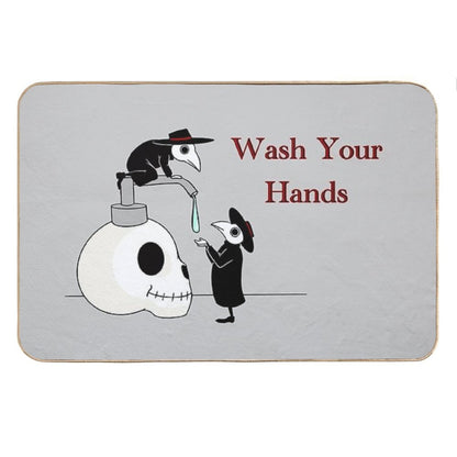 Wash Your Hands! Plague Doctors. Bath Mat