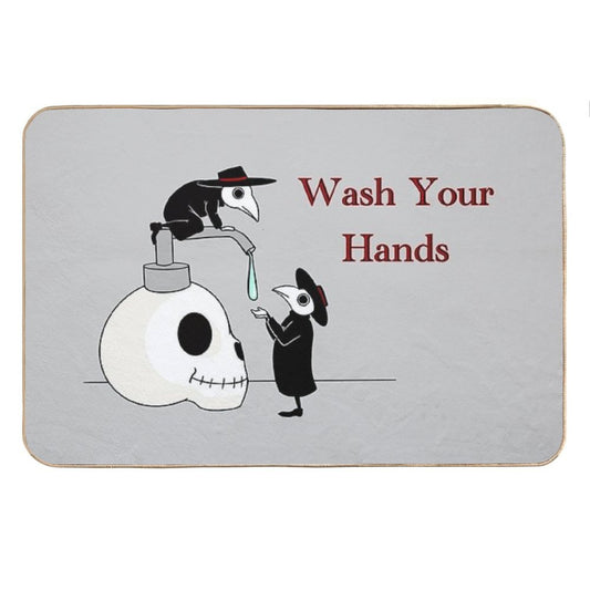 Wash Your Hands! Plague Doctors. Bath Mat