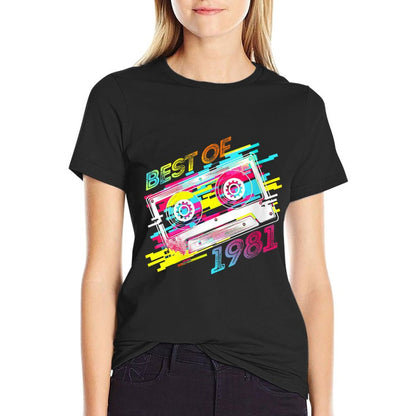 Womens Best Of 1981 40th Birthday Gifts Cassette Tape Vintage  Breathable T-Shirt