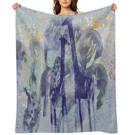 Giraffes And Trees Throw Blanket