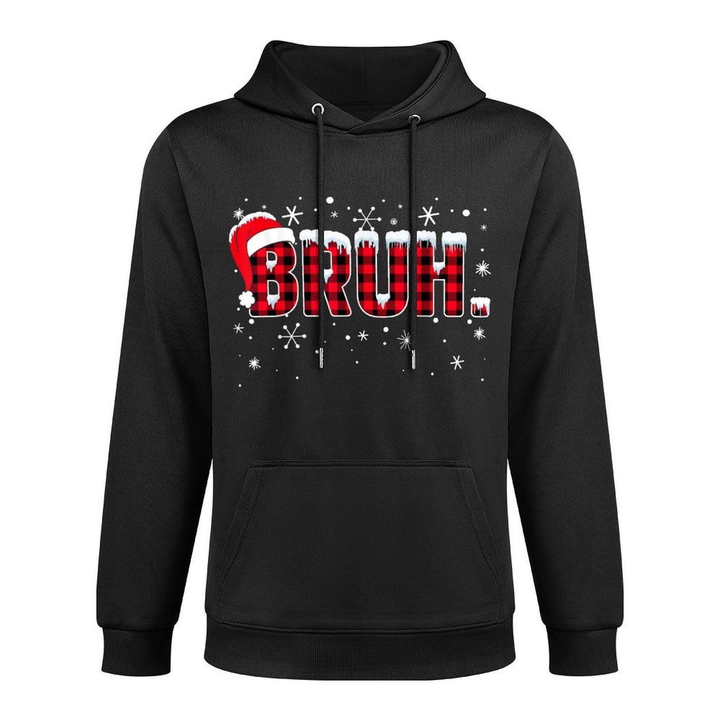 Funny Bruh Christmas Buffalo Plaidns Boys Kids Xmas Easy Care Hoodie