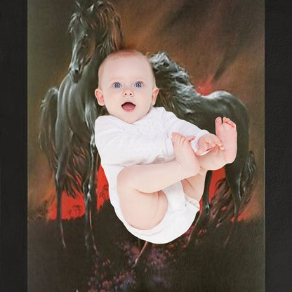 Dark Horses Throw Blanket