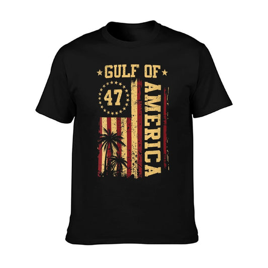 Womens Vintage Gulf Of USA America Funny USA Flag Men Women V-Neck T-Shirt