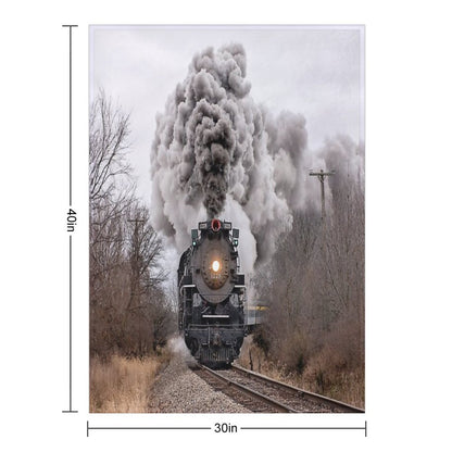 Pere Marquette 1225 Locomotive Throw Blanket