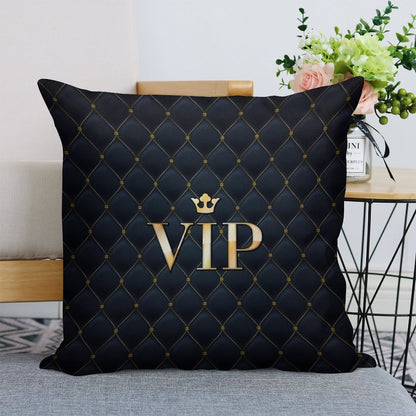 VIP Abstract Quilted Background Linen Throw Pillow Cover