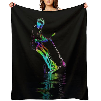 Puddle Jumping - Scooter Boy Throw Blanket