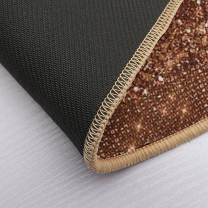 Dark Faux Copper Glamour Bath Mat