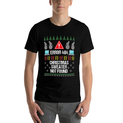 Computer Error 404 Ugly Christmas Sweater Not Found  Vintage-inspired T-Shirt
