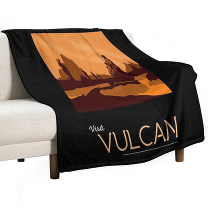 Vulcan Travel Poster Throw Blanket