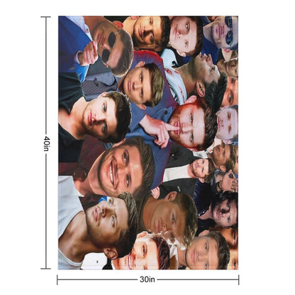 Jensen Ackles Photo Collage Throw Blanket