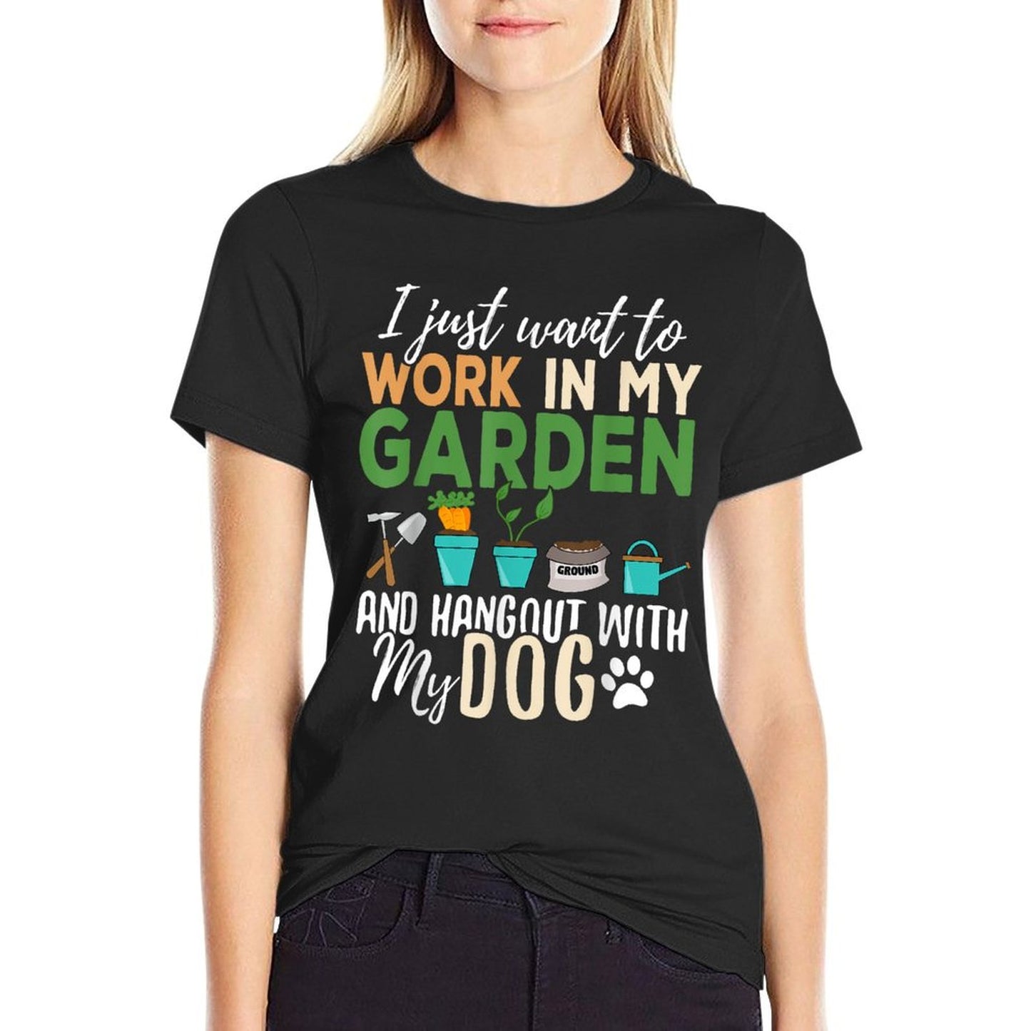 Gardening Dog Lover Gardener Garden Pet Gift Plants T-Shirt
