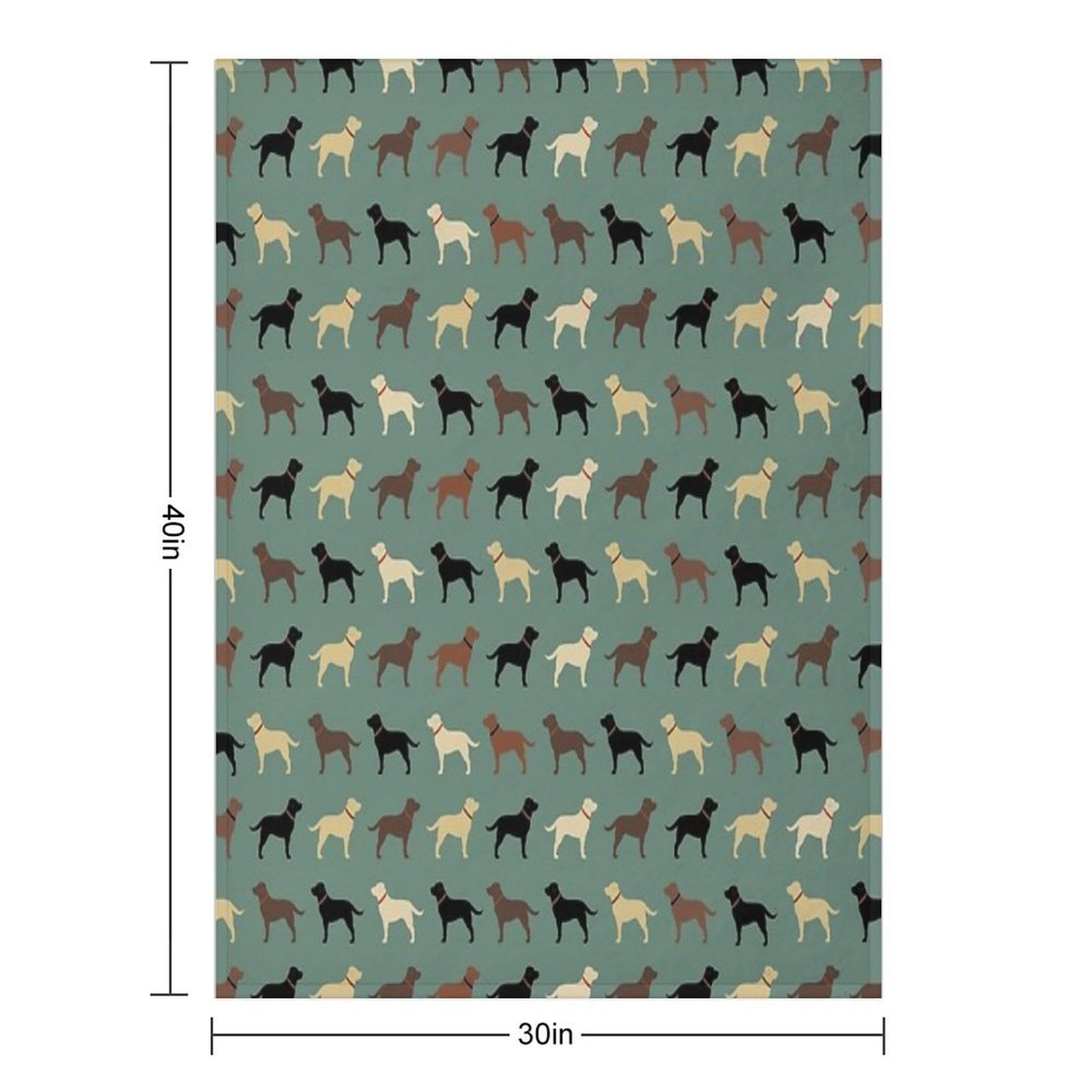 Labrador Retriever Dog Silhouettes Pattern with Chocolate, Yellow, Red And Black Labs Throw Blanket