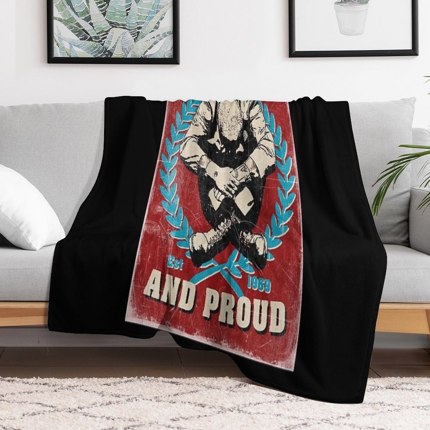 Skinhead And Proud Throw Blanket